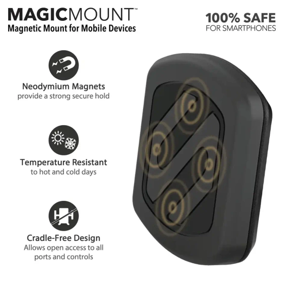 Scosche MagicMount™ Dash/Window. Uchwyt magnetyczny do montażu na szybie / desce auta / w biurze z płytką mocującą do Mi Note 11 PRO