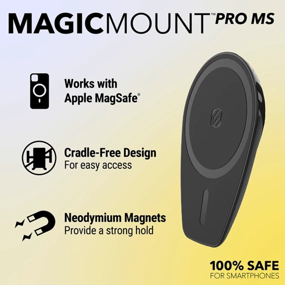 Scosche MagicMount™ Pro MS uchwyt magnetyczny do montażu na szybę kompatybilny z MagSafe / uniwersalną płytką mocującą.