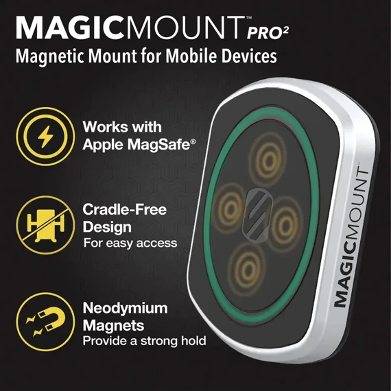 Scosche MagicMount™ Pro2 uchwyt magnetyczny kompatybilny z MagSafe i płytką metalową Scosche MAGICPLATE