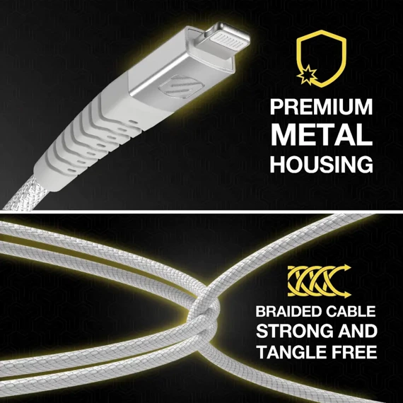 Scosche StrikeLine™ HD Premium kabel USB-C® - Lightning® 1,2 metra